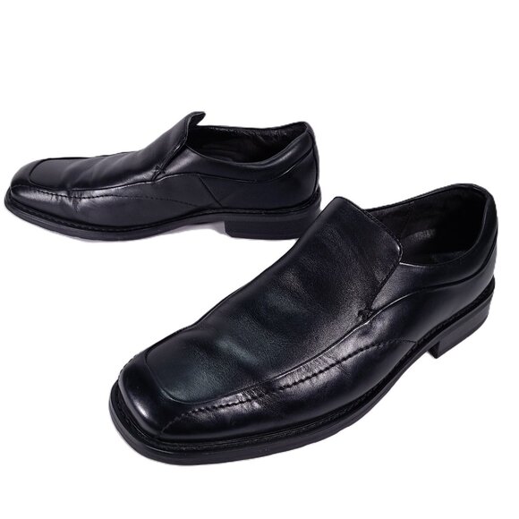 Florsheim Corbin Black Leather Dress Shoes Mens 11 WIDE Slip On Loafers 18304-01 - Picture 1 of 16